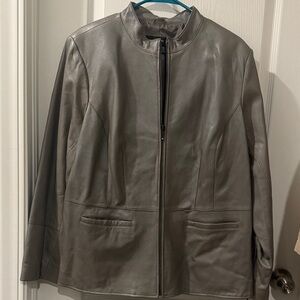 Alfani Taupe Leather Jacket